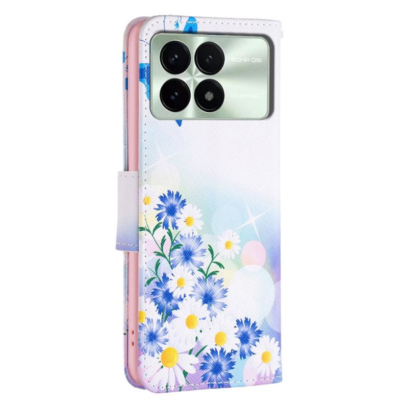 Etui Folio Poco X6 Pro 5g Motyl I Kwiaty