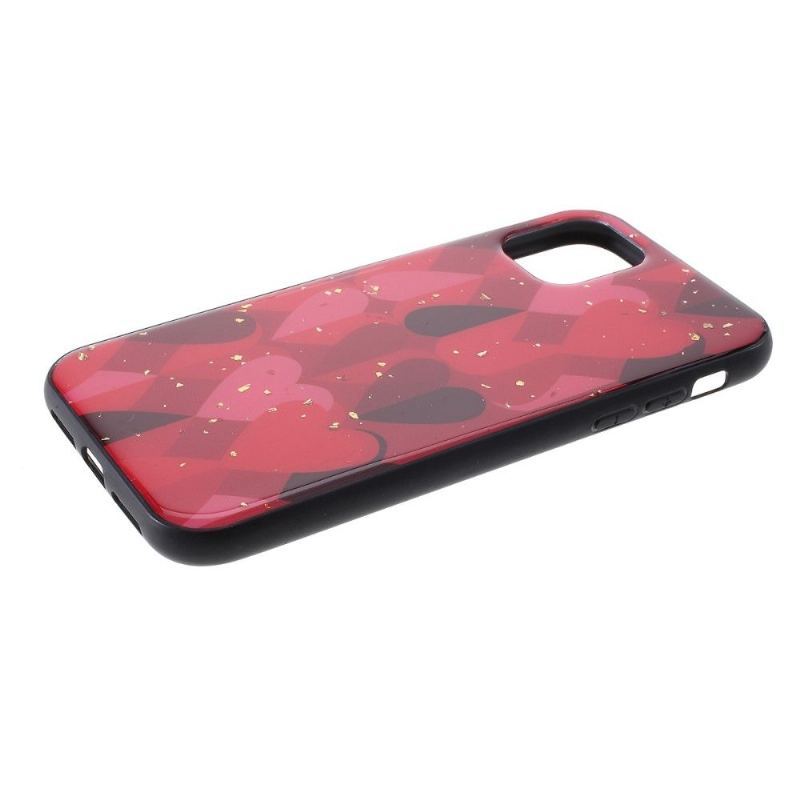 Etui do iPhone 11 Pro Anti-fall Serca Ze Złotymi Liśćmi