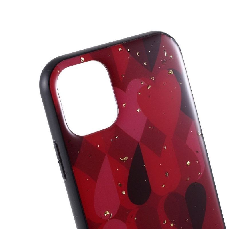 Etui do iPhone 11 Pro Anti-fall Serca Ze Złotymi Liśćmi