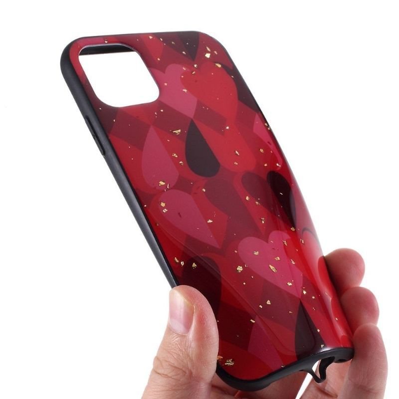 Etui do iPhone 11 Pro Anti-fall Serca Ze Złotymi Liśćmi