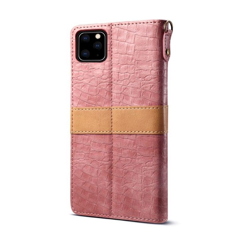 Etui Folio do iPhone 11 Pro Imitacja Skóry Kroko