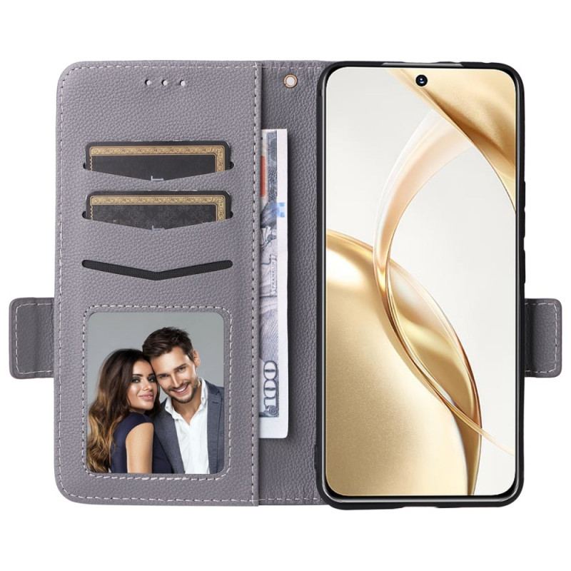 Etui Folio Honor 200 Lite Sztuczna Skóra Liczi Z Paskiem Etui Ochronne