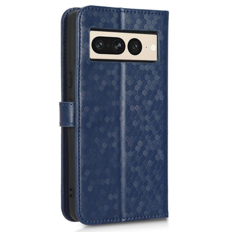 Etui Folio do Google Pixel 7 Pro z Łańcuch Stylizowany Efekt Skóry W Stylu Vintage