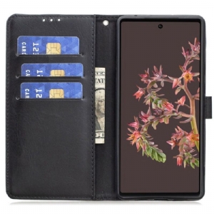 Etui do Google Pixel 6a Classic Etui Folio Retro Faux Leather Folio