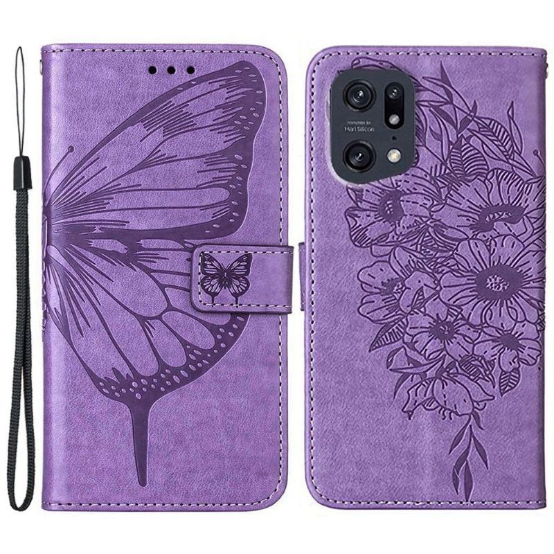 Etui Folio do Google Pixel 6a Butterfly Flower Posiadacz Karty