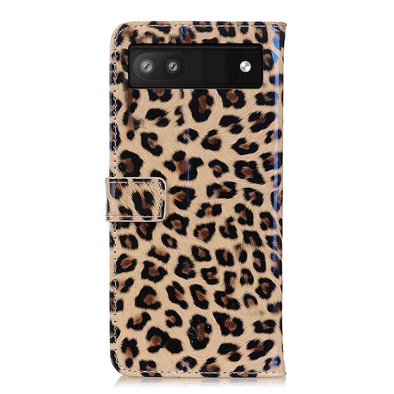 Etui Folio do Google Pixel 6a Faux Leather Leopard Style