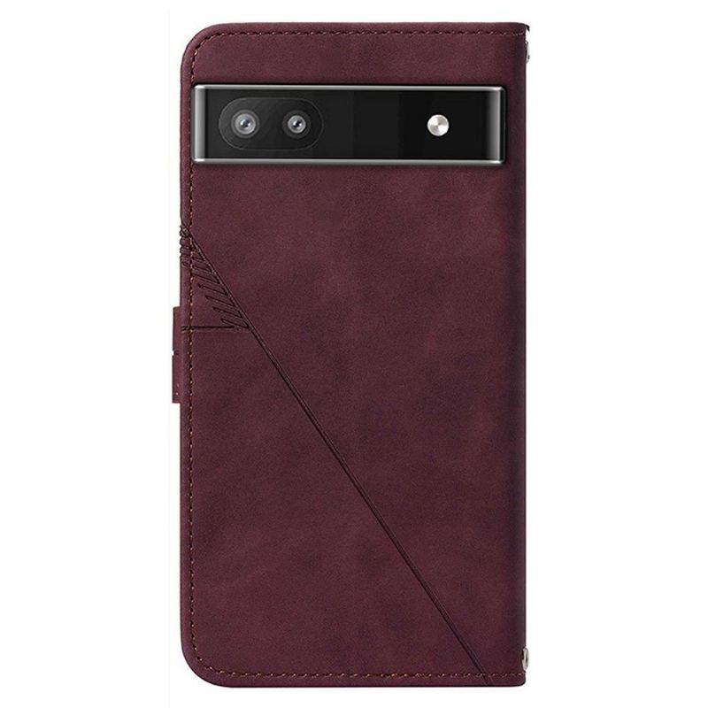 Etui Folio do Google Pixel 6a Geometryczny Wzór Z Paskiem