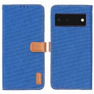 Etui Folio do Google Pixel 6a Płótno Efekt Oksford