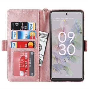 Etui Folio do Google Pixel 6a Portfel z Łańcuch Skórzany Futerał Przerzuć