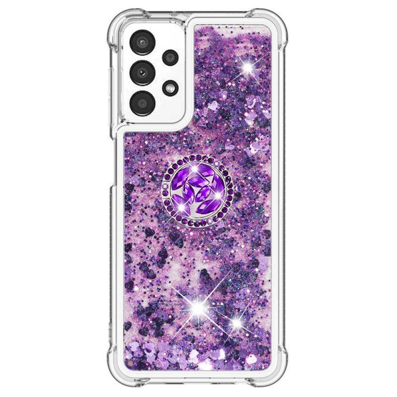 Etui do Samsung Galaxy A13 Cekiny Z Podparciem Pierścienia