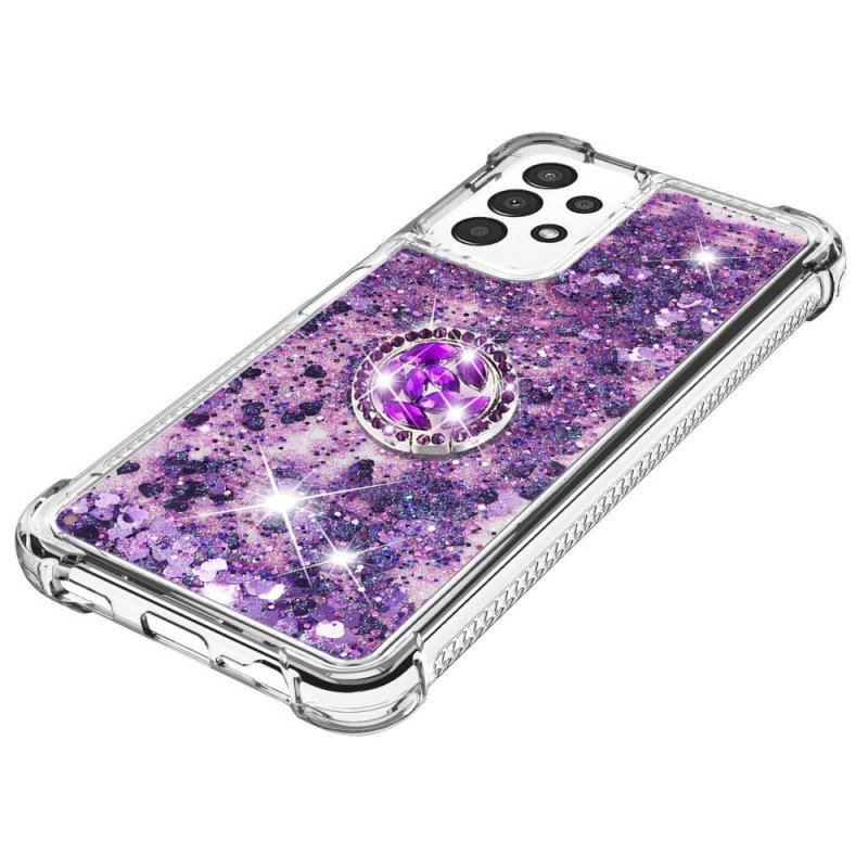 Etui do Samsung Galaxy A13 Cekiny Z Podparciem Pierścienia