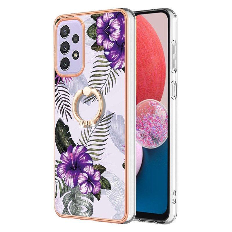 Etui do Samsung Galaxy A13 Kwiaty Wspornika Pierścieniowego