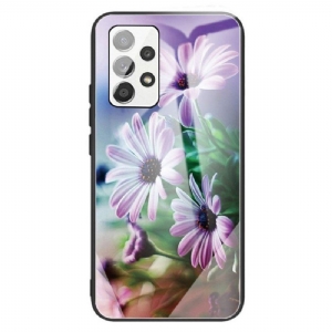 Etui do Samsung Galaxy A13 Kwiaty Ze Szkła Hartowanego