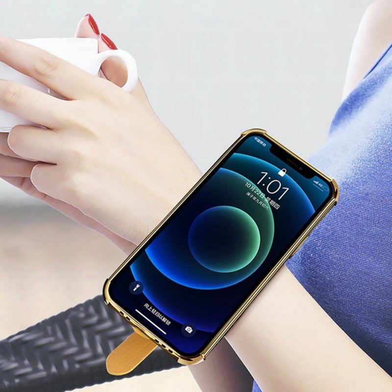 Etui do Samsung Galaxy A13 Styl Krokodyla Z Paskiem Podtrzymującym