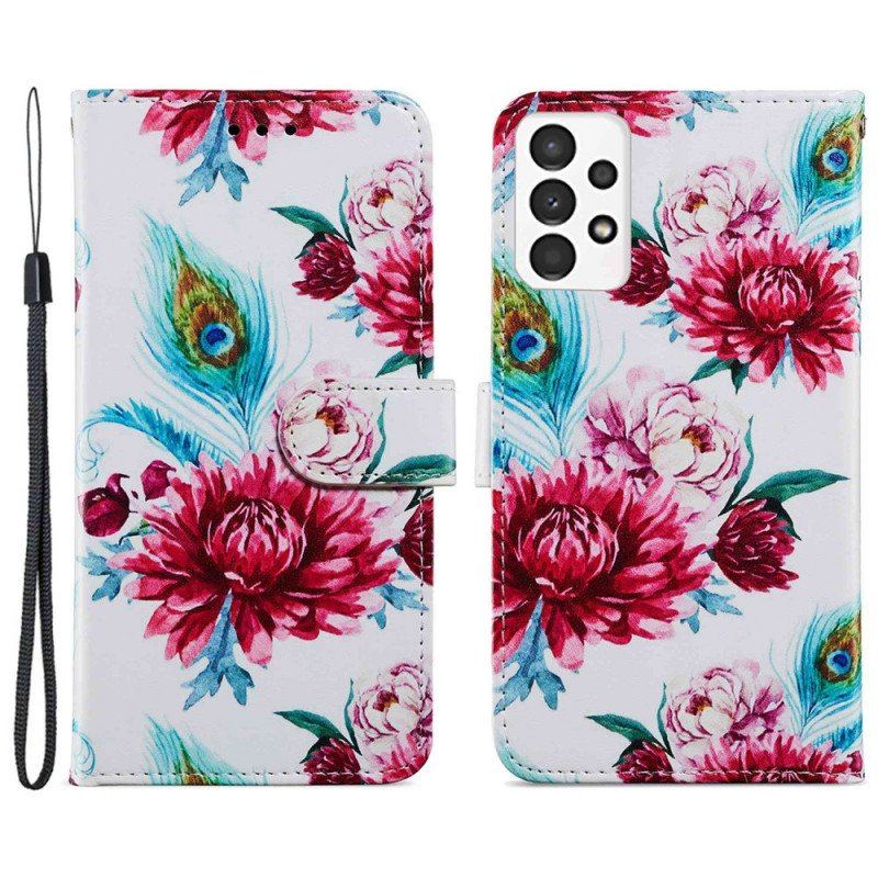 Etui Folio do Samsung Galaxy A13 Intensywne Kwiaty