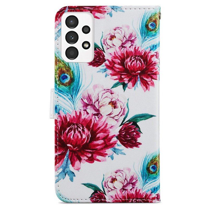 Etui Folio do Samsung Galaxy A13 Intensywne Kwiaty