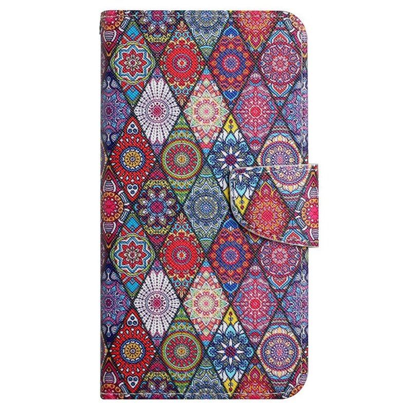 Etui Folio do Samsung Galaxy A13 Patchwork Ze Smyczą