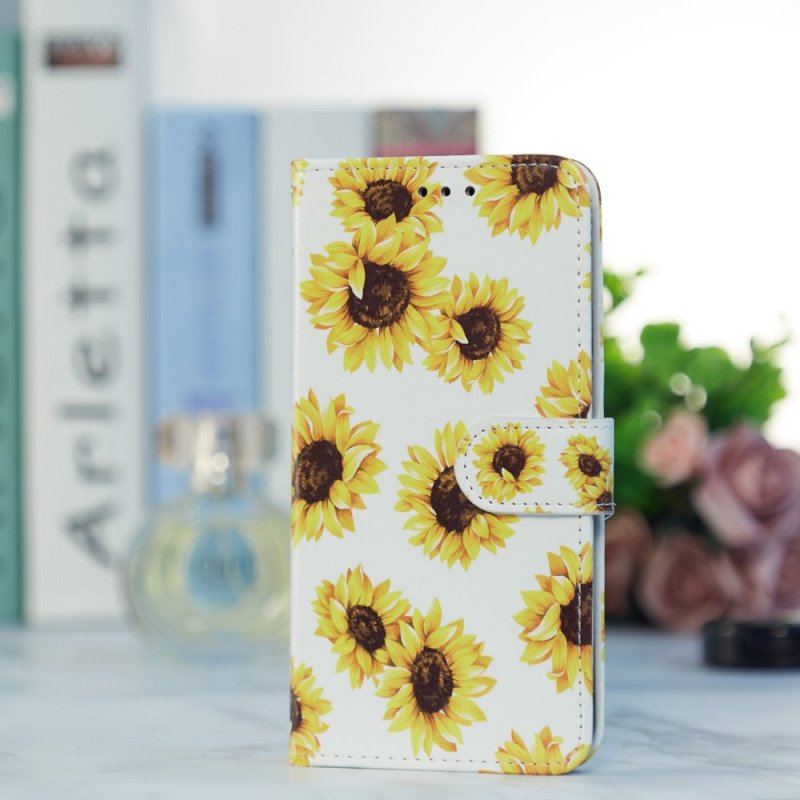 Etui Folio do Samsung Galaxy A13 Słoneczniki