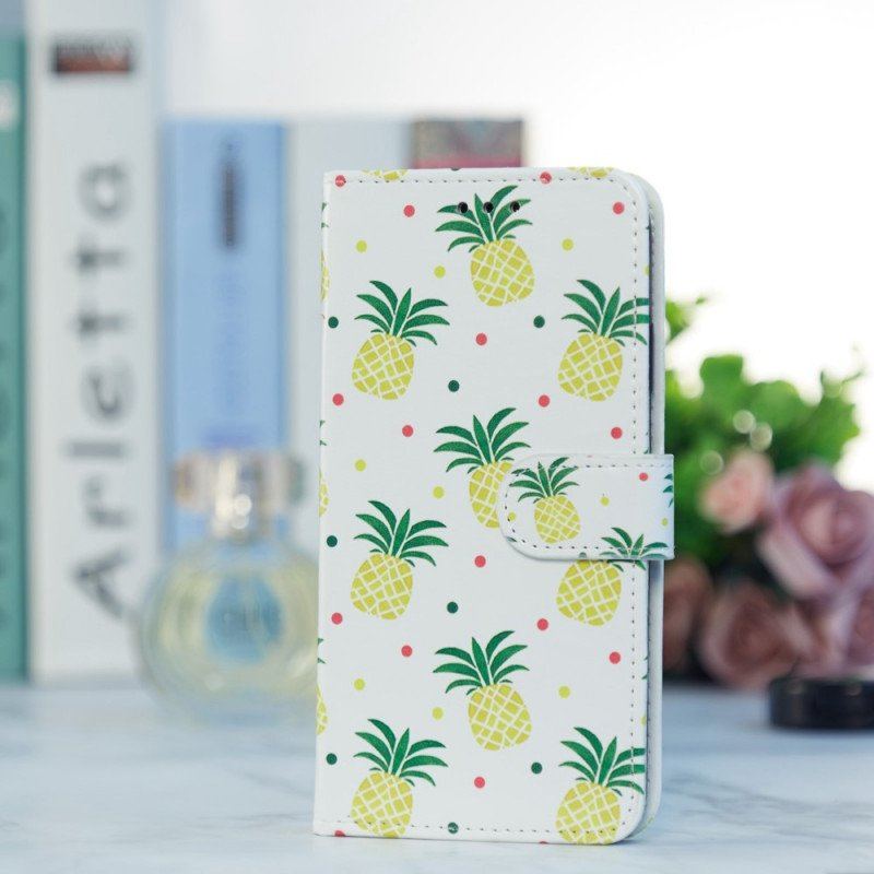 Etui Folio do Samsung Galaxy A13 Wiele Ananasów