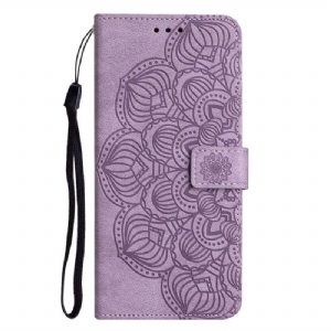 Etui Folio do Samsung Galaxy A13 z Łańcuch Mandala Z Paskami W Stylu Vintage