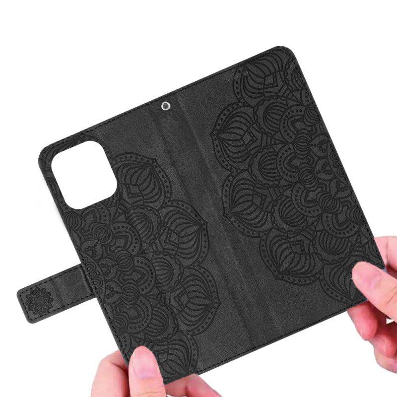 Etui Folio do Samsung Galaxy A13 z Łańcuch Mandala Z Paskami W Stylu Vintage