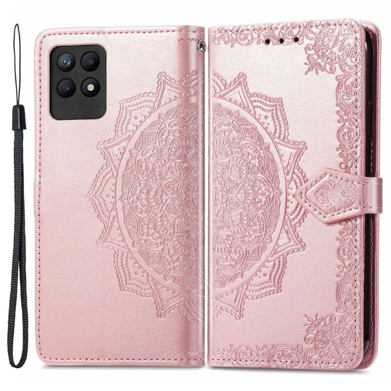 Etui Na Telefon Pokrowce do Realme 8i Biznes Mandala Relief Faux Leather