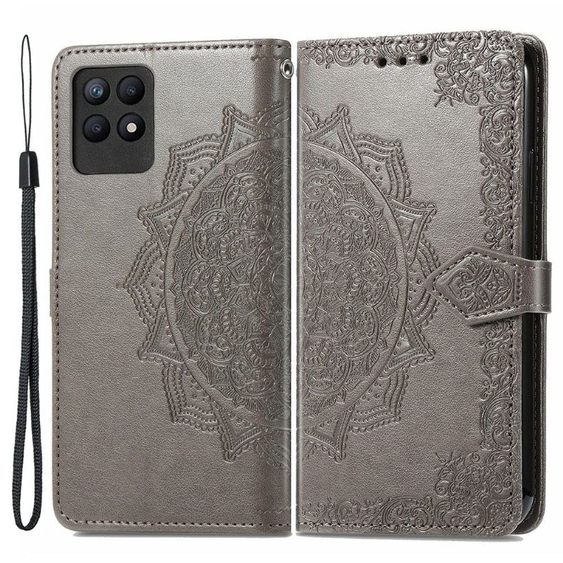 Etui Na Telefon Pokrowce do Realme 8i Biznes Mandala Relief Faux Leather