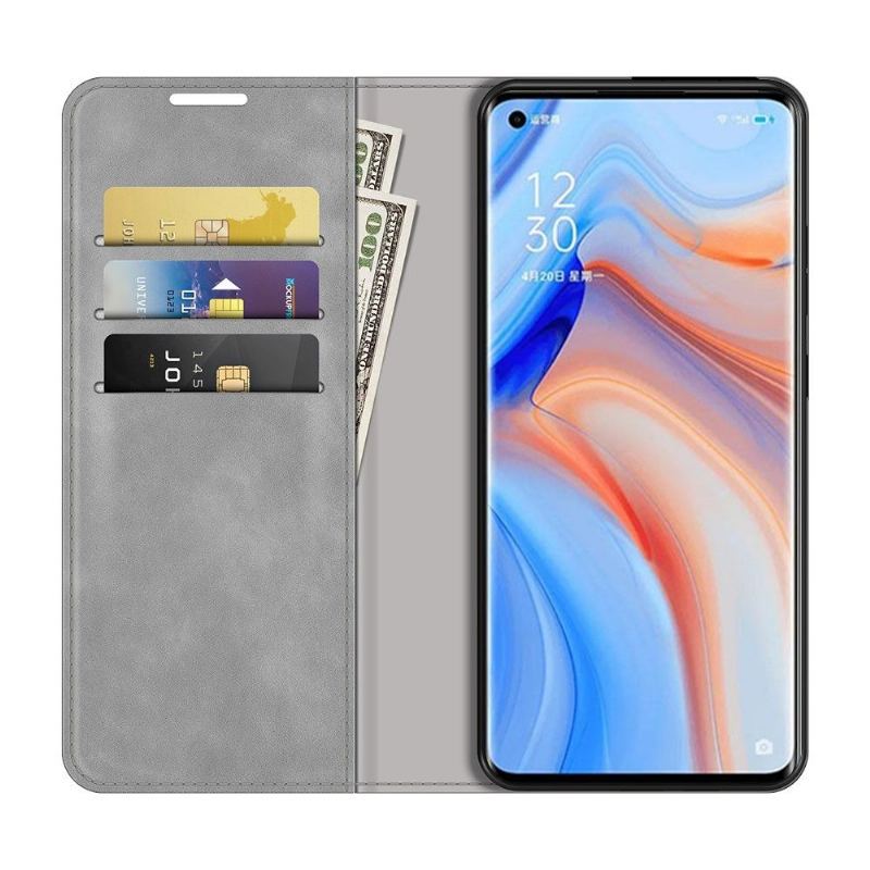 Case do Oppo Find X3 Neo Biznes Faux Skórzany Stojak Funkcyjny