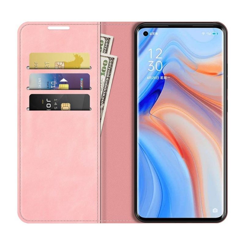 Case do Oppo Find X3 Neo Biznes Faux Skórzany Stojak Funkcyjny