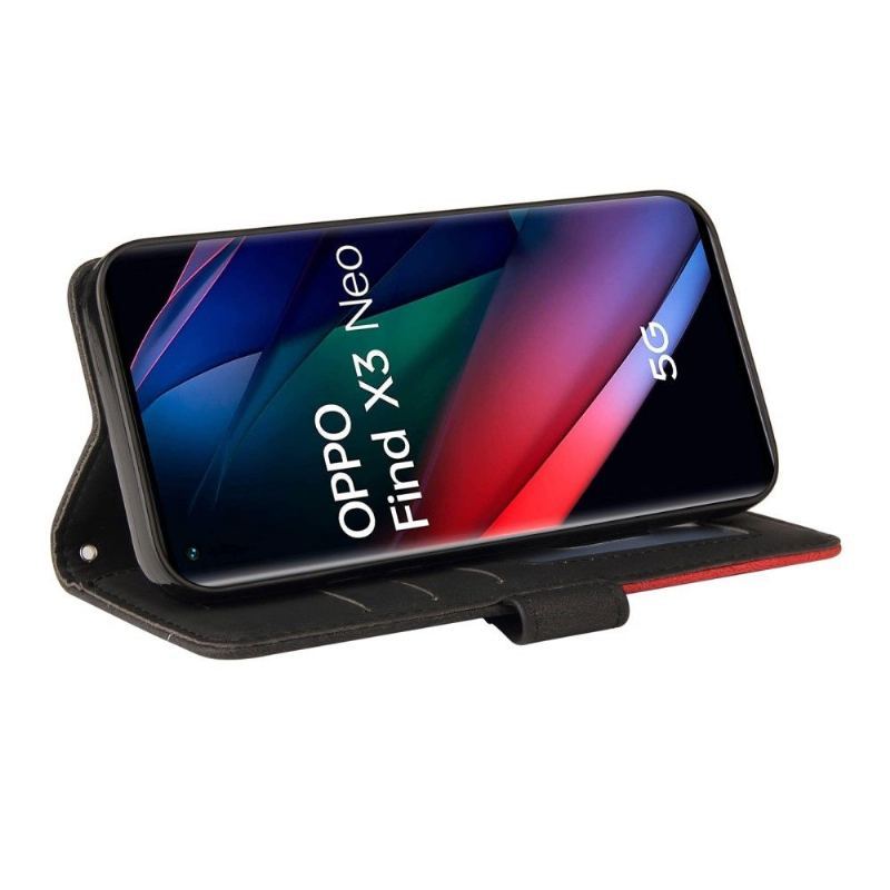 Etui Folio do Oppo Find X3 Neo Classic Bicolor Artystyczny