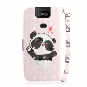 Skórzany Futerał do Asus Zenfone 6 Słodka Panda