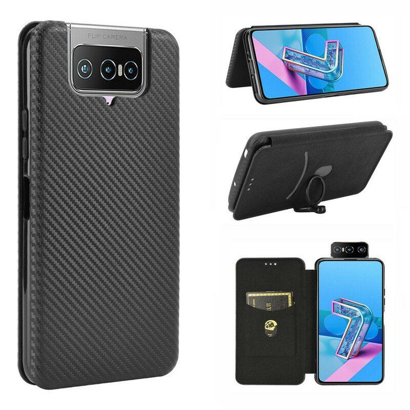 Etui Na Telefon do Asus Zenfone 7 / 7 Pro Etui Folio Węgiel Silikonowy