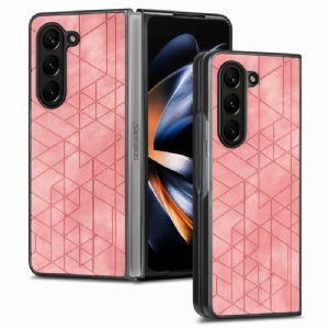 Etui Do Samsung Galaxy Z Fold 5 Wzory Geometryczne Ze Sztucznej Skóry