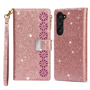 Etui Folio Samsung Galaxy Z Fold 5 Portfel Z Cekinami Etui Ochronne