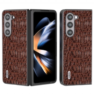 Etui Samsung Galaxy Z Fold 5 Styl Skóry Krokodyla Abeel Etui Ochronne