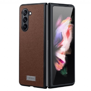 Etui Samsung Galaxy Z Fold 5 Wzór Ze Skóry Liczi Abeel Etui Ochronne