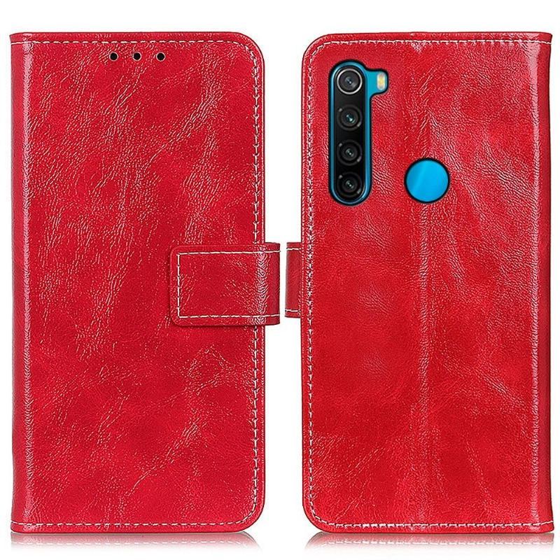 Etui Folio do Xiaomi Redmi Note 8 2021 Classic Luksusowe Szwy Z Efektem Skóry