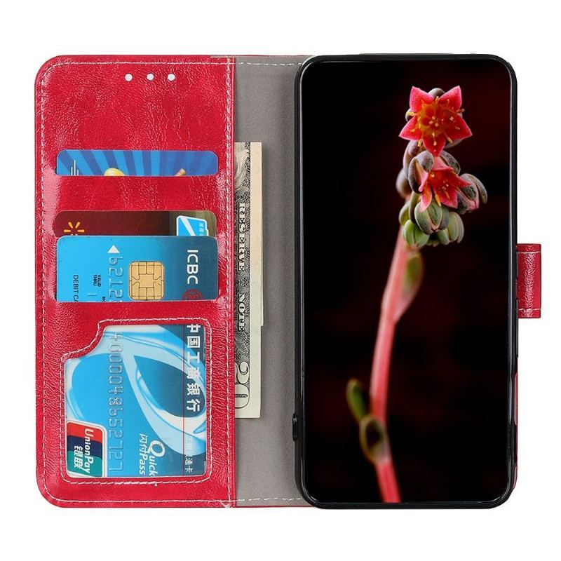 Etui Folio do Xiaomi Redmi Note 8 2021 Classic Luksusowe Szwy Z Efektem Skóry