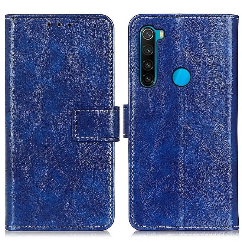 Etui Folio do Xiaomi Redmi Note 8 2021 Classic Luksusowe Szwy Z Efektem Skóry