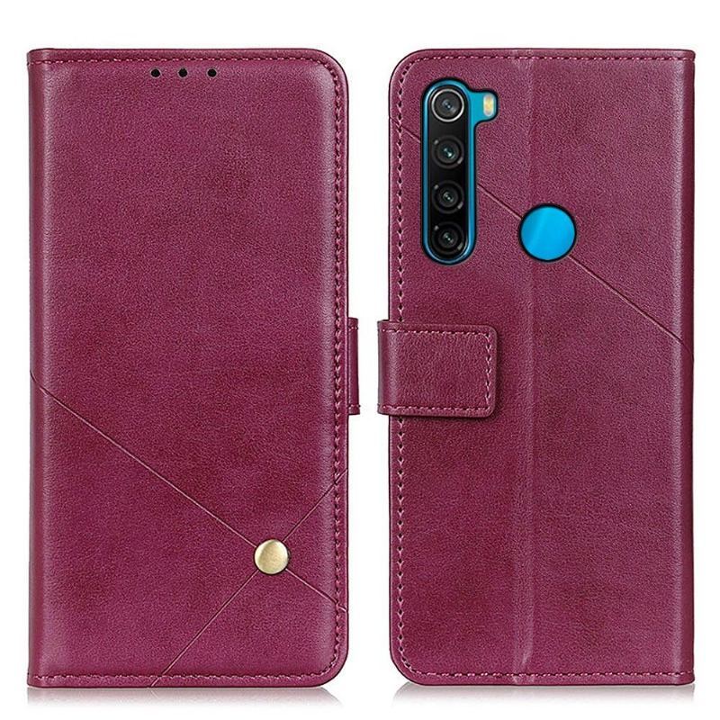 Etui Folio do Xiaomi Redmi Note 8 2021 Classic Skórzany Futerał Klapa Ze Sztucznej Skóry Z Nitem