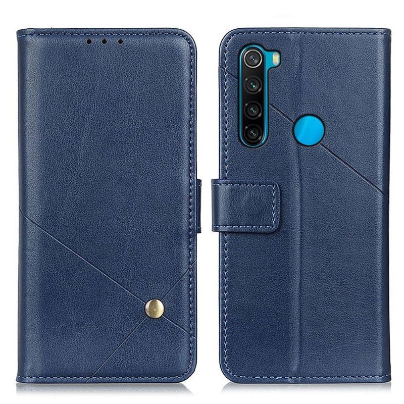 Etui Folio do Xiaomi Redmi Note 8 2021 Classic Skórzany Futerał Klapa Ze Sztucznej Skóry Z Nitem