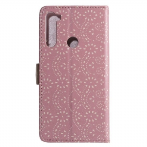 Etui Folio do Xiaomi Redmi Note 8 2021 Skórzany Efekt Kwiatowy