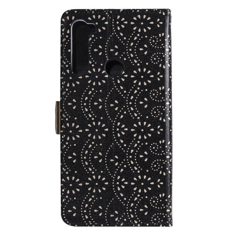 Etui Folio do Xiaomi Redmi Note 8 2021 Skórzany Efekt Kwiatowy