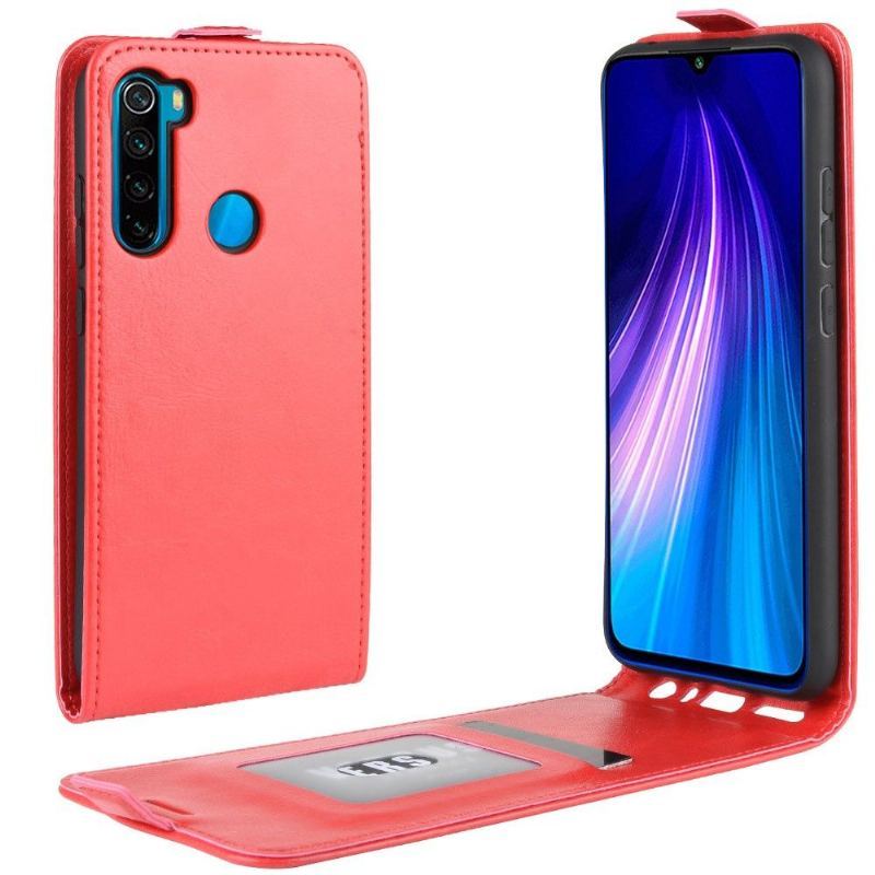 Skórzany Futerał do Xiaomi Redmi Note 8 2021 Etui Folio Ze Sztucznej Skóry W Pionie