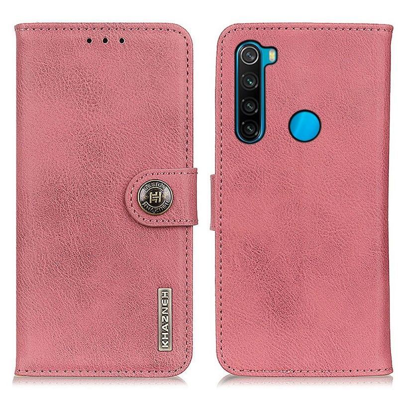 Skórzany Futerał do Xiaomi Redmi Note 8 2021 Khazneh Etui Na Karty Z Efektem Skóry