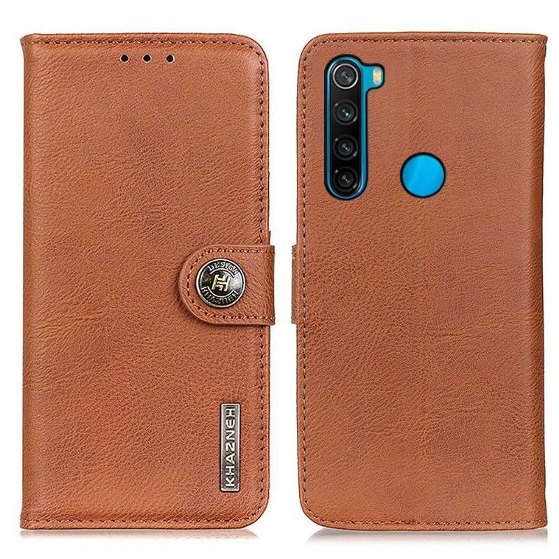 Skórzany Futerał do Xiaomi Redmi Note 8 2021 Khazneh Etui Na Karty Z Efektem Skóry