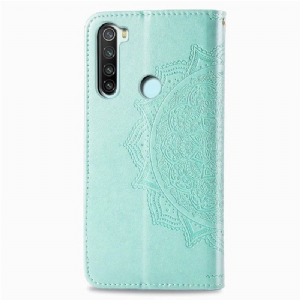 Skórzany Futerał do Xiaomi Redmi Note 8 2021 Mandala Relief Faux Leather