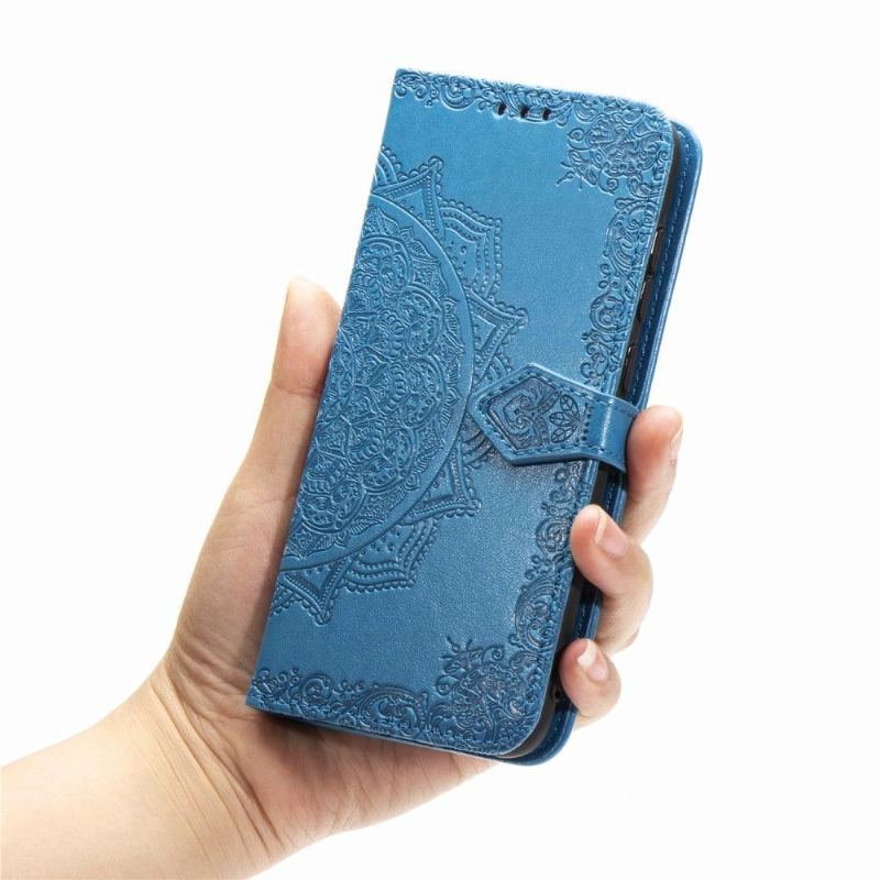 Skórzany Futerał do Xiaomi Redmi Note 8 2021 Mandala Relief Faux Leather