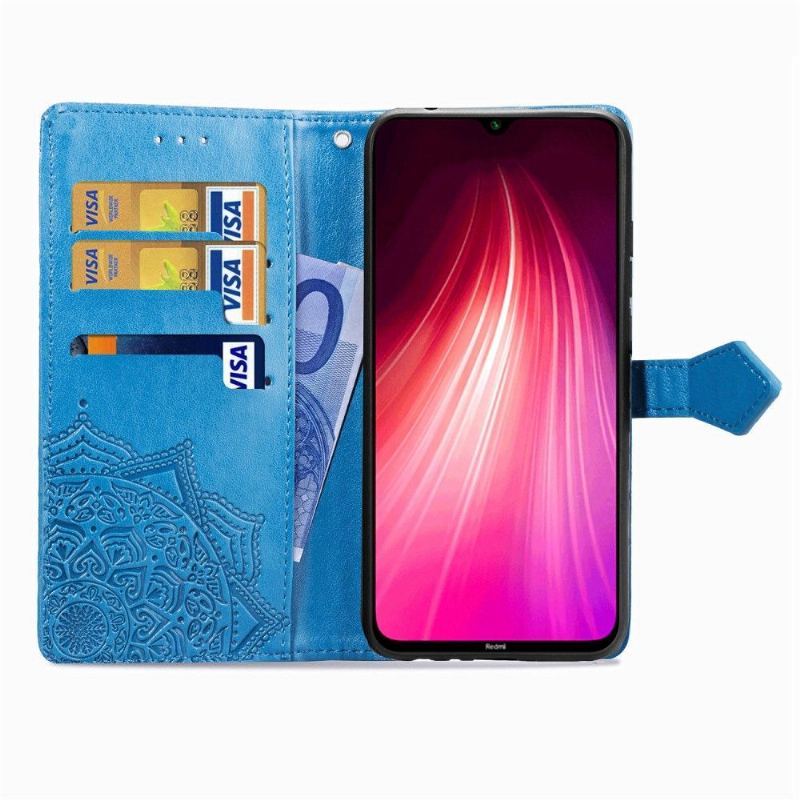 Skórzany Futerał do Xiaomi Redmi Note 8 2021 Mandala Relief Faux Leather