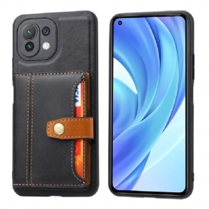 Etui do Xiaomi Mi 11 Lite 5G NE / Mi 11 Lite / Mi 11 Lite 5G Anti-fall Skórzany Efekt Z Wieloma Przegródkami